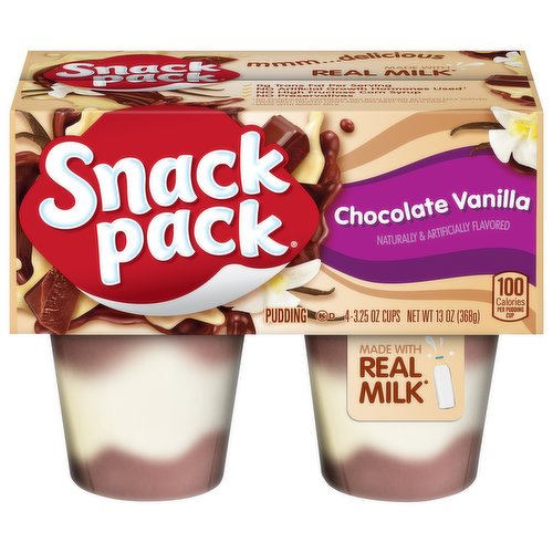 Snack Pack Chocolate Vanilla Flavored Pudding