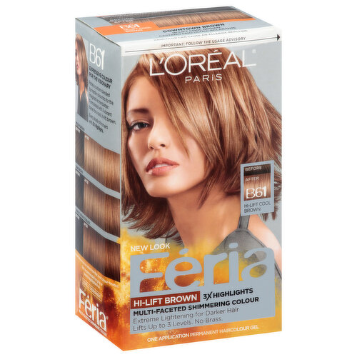 Feria Hair Colour Gel, Hi-Lift Brown B61