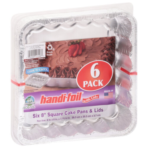 Handi Foil Eco-Foil Cook-N-Carry Cake Pans & Lids - 2 sets