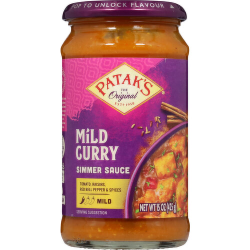 Patak's Simmer Sauce, Mild Curry, Mild