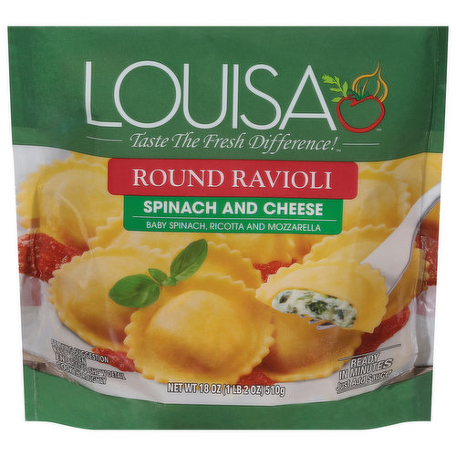 Louisa Ravioli, Round, Spinach and Cheese