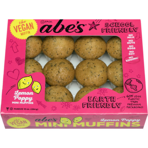 Abe's Muffins Mini, Lemon Poppy, Vegan