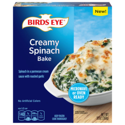 Birds Eye Creamy Spinach Bake, Frozen Vegetable