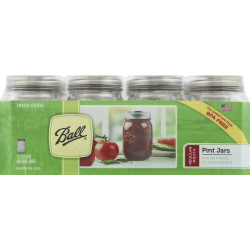 Ball Pint Regular Mouth Canning Jars