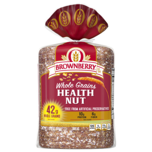 Brownberry Health Nut bread is baked with hearty, and simple ingredients like real nuts, seeds and grains. Brownberry bread is free from artificial preservatives, colors and flavors with No Added Nonsense.