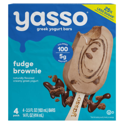 Yasso Yogurt Bars, Greek, Fudge Brownie