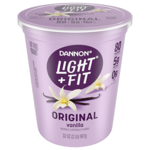 Dannon Light + Fit Yogurt, Original Vanilla