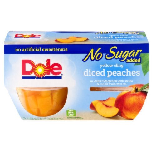 Dole No Sugar Added Yellow Cling Diced Peaches 4 pack 