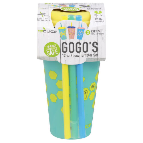 Reduce Gogo’s Straw Tumbler, Ages 3+, 3 Pack Set