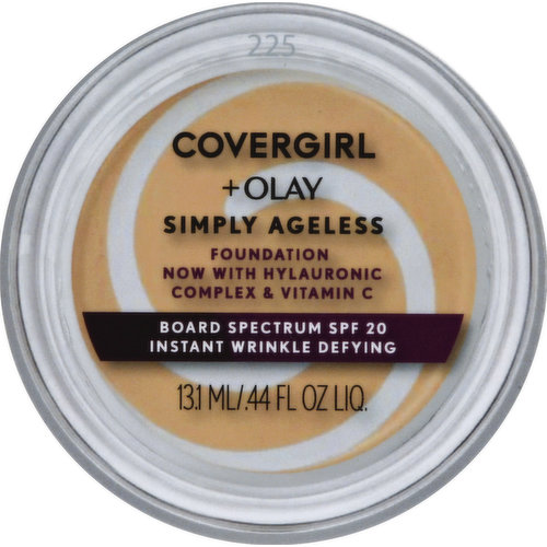 CoverGirl + Olay Simply Ageless Foundation, + Titanium Dioxide Sunscreen, Buff Beige 225