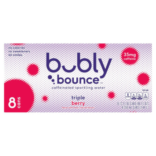 Bubly Bounce Caffeinated Sparkling Water Triple Berry