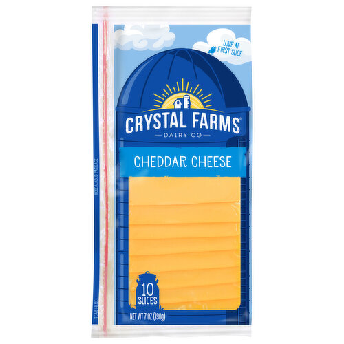 Crystal Farms Cheese Slices, Cheddar