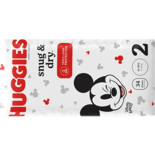 Save on Huggies Snug & Dry Disney Size 2 Diapers 12-18 lbs Order Online  Delivery