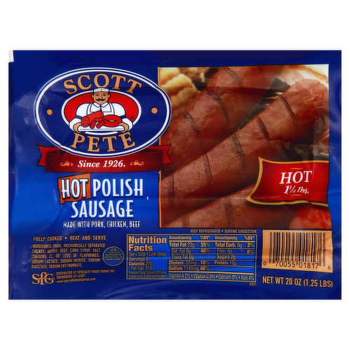 Scott Pete Polish Sausage, Hot