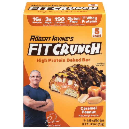 FitCrunch Baked Bar, High Protein, Caramel Peanut