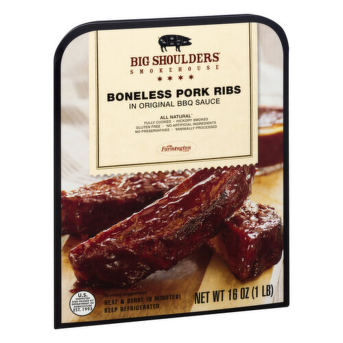 Big Shoulders Smokehouse Pork Ribs, Boneless, Gluten free, All Natural