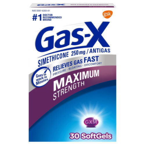 Gas-X Antigas, Maximum Strength, 250 mg, Softgels