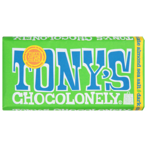 Tony's Chocolonely Dark Chocolate, Almond Sea Salt