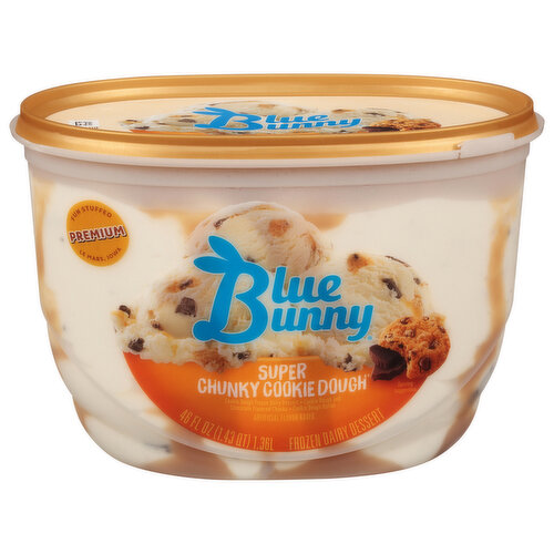Blue Bunny Frozen Dairy Dessert, Super Chunky Cookie Dough