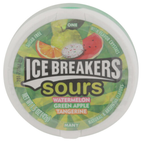 Ice Breakers Sours Mints, Sugar Free, Watermelon/Green Apple/Tangerine