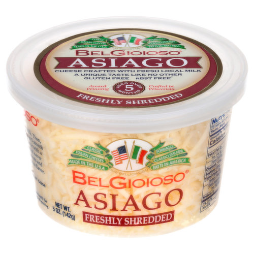 BelGioioso Shredded Cheese, Asiago