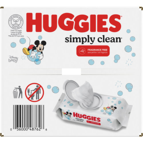 Huggies Simply Clean Unscented Baby Wipes, 1 Flip Top Pack (64 Wipes Total), Diapers & Wipes