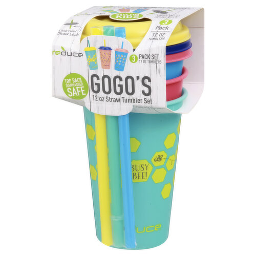 Reduce Go-Go's New Spill Proof 12oz Portable Drinkware with Straw Scavenger  Boy Set