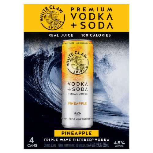 White Claw Spirits Vodka + Soda, Pineapple