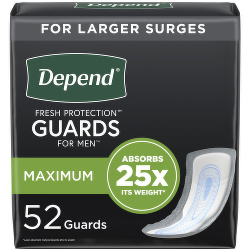 Depend Guards, Maximum, for Men