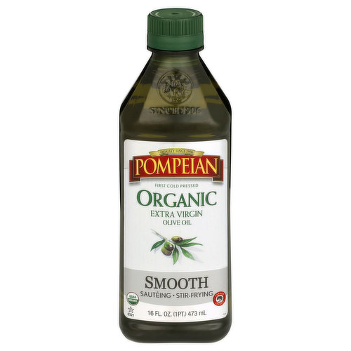 Pompeian Olive Oil, Organic, Extra Virgin, Smooth