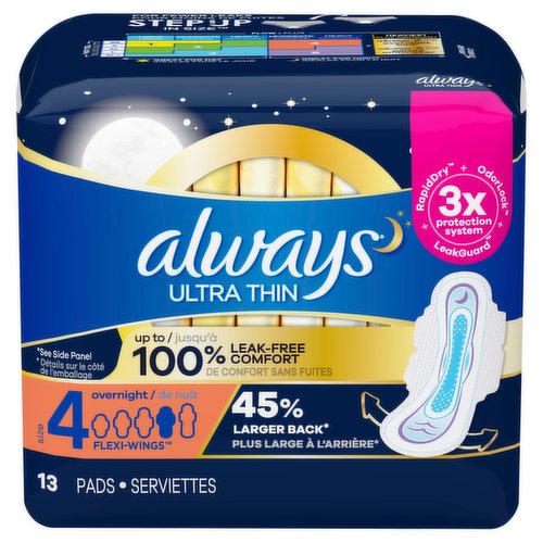 FSA Eligible  Always Maxi Pads Size 5 Overnight Absorbency