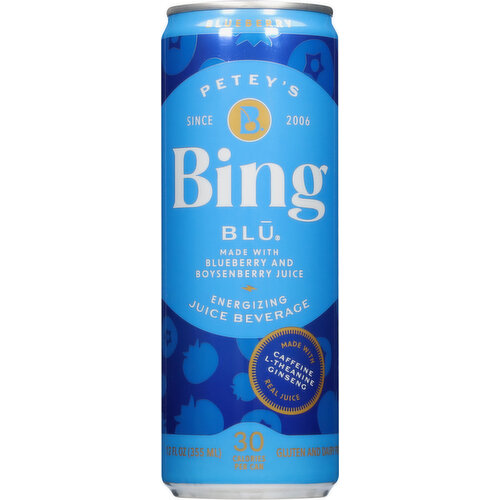 Bing Juice Beverage, Blueberry, Energizing, Blu