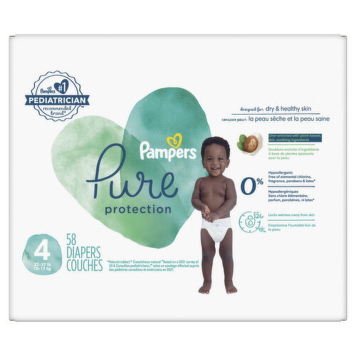 Pampers Pure Protection Pure Protection Diapers Size 4 58 Count