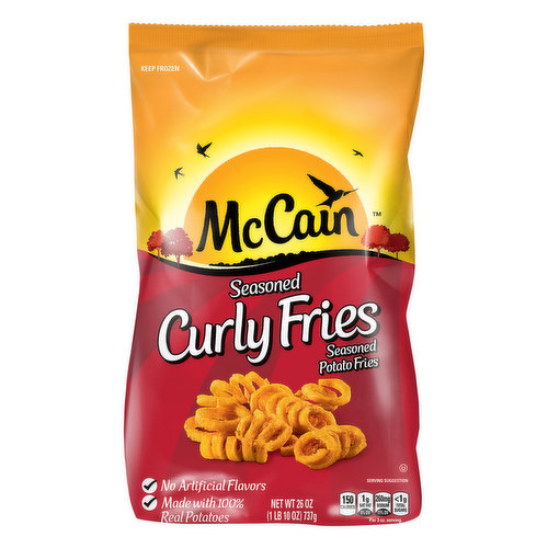 McCain Potato Fries, Curly, Seasoned