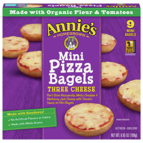 Annie's Pizza Bagels, Three Cheese, Mini