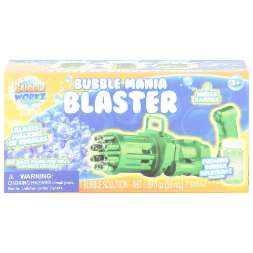 Bubble Workz Bubble Mania Blaster, 8 Bubble Barrels