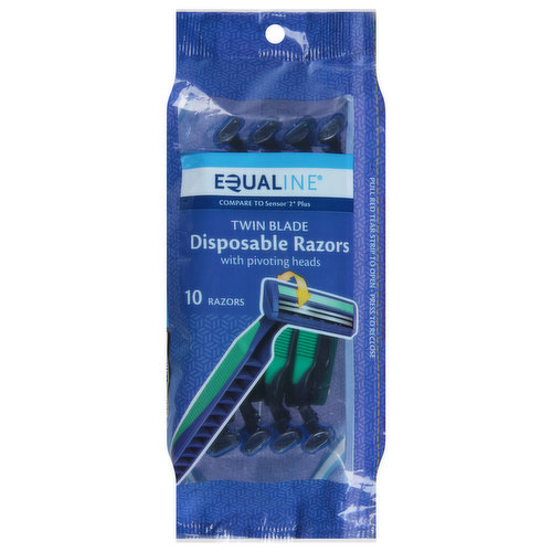 Equaline Razors, with Pivoting Heads, Disposable, Twin Blade