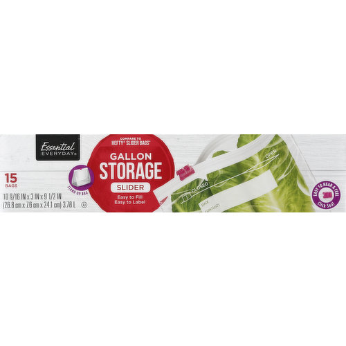 Slider Storage Bags, 15-Ct., Gallon Size