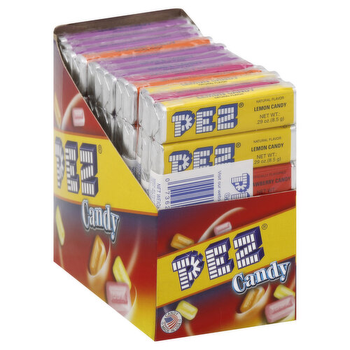 Mixed Pack Assorted Fruit PEZ Candy Refills in display Box - 100 rolls