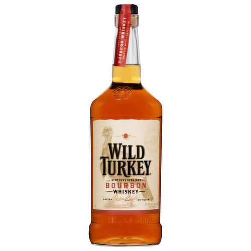 Expertly 1855 crafted. Master Eddie Rumell distilled. Expertly crafted by Kentucky bourbon hall of famer Eddie Russell, wild turkey stands above every other whiskey in its category. We age our bourbon longer- up to five to eight years-in number four alligator char American oak barrels. Sure, this takes time, but that's why it's a cut above the rest. With notes of sweet vanilla, pear, and hints of spice, wild turkey finishes with a flavor that is full and rich, whether enjoyed straight or with a mixer.