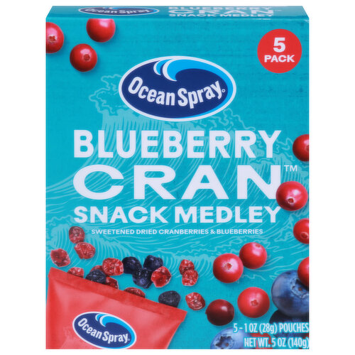 Ocean Spray Snack Medley, Blueberry Cran, 5 Pack