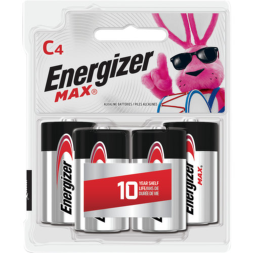 1.5V alkaline. 10 years shelf life. www.energizer.com. www.energizer.ca. Made in USA.