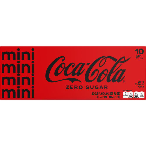 Coca-Cola Mini Soda Soft Drink Coke, 7.5 fl oz, 10 Pack