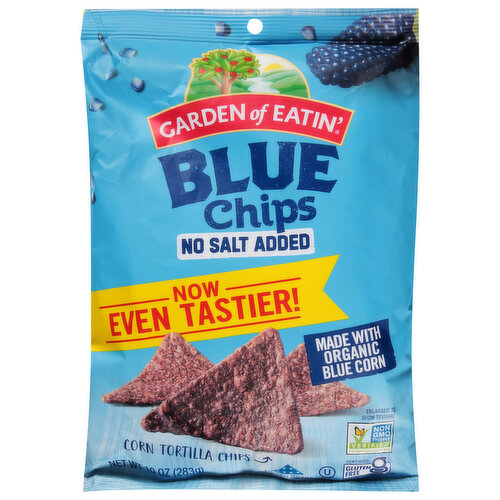 Blue Corn Tortilla Chips No Added Salt - Garden of Eatin