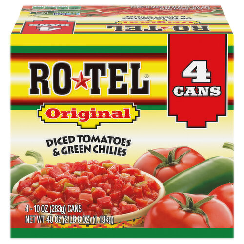 Ro-Tel Diced Tomatoes & Green Chilies, Original, 4 Cans