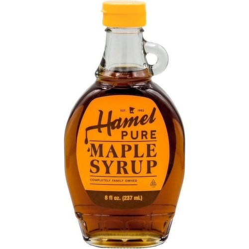 Grade A, 100% Pure maple syrup.  Locally sourced Hamel Maple Syrup is excellent tasting with a smooth, rich robust maple flavor.


•	No known allergens.

•	All natural, with no artificial ingredients or preservatives.  NO high fructose corn 
        syrup.

•	Certified cRc Kosher, gluten free, vegan and naturally nonGMO.

•	Paleo friendly, and is considered a Super Food due to its natural antioxidants, 
        vitamins and minerals.

•	Refrigerate after opening.


Completely family-owned and established in 1982, Hamel Maple Syrup is produced and sourced from local sugar makers throughout Minnesota and Wisconsin.  Excellent pure sugar substitute in baking.  Use to top breakfast foods like pancakes, waffles and granola.  Excellent on fresh fruit, ice cream and yogurt.  A perfect glaze for vegetables, meat and fish.  Use in your favorite beverages, coffee drinks and cocktails.

Www.hamelsyrup.com

Thank you for your purchase of Hamel 100% Pure Maple Syrup!