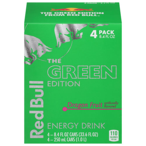 Red Bull The Green Edition Energy Drink, Dragon Fruit, 4 Pack