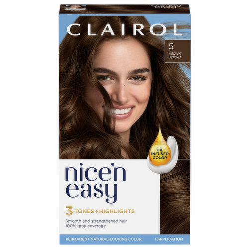 Nice’n Easy Hair Color, Permanent, Medium Brown 5