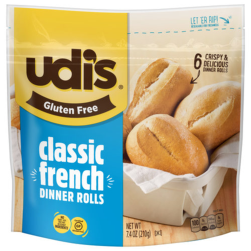 Udis Dinner Rolls, Gluten Free, Classic French