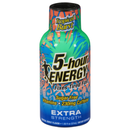 5-Hour Energy Fixes Tired Fast Energy Shot, Extra Strength, Tropical Burst Flavor
